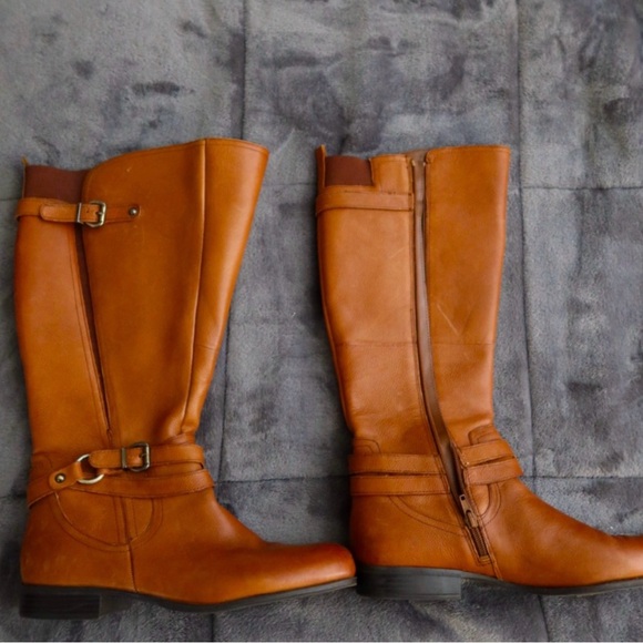 Naturalizer Brown Leather calf-High Boots - Picture 1 of 3